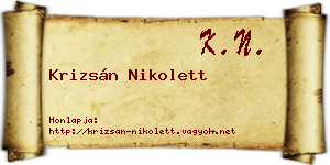 Krizsán Nikolett névjegykártya