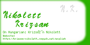 nikolett krizsan business card